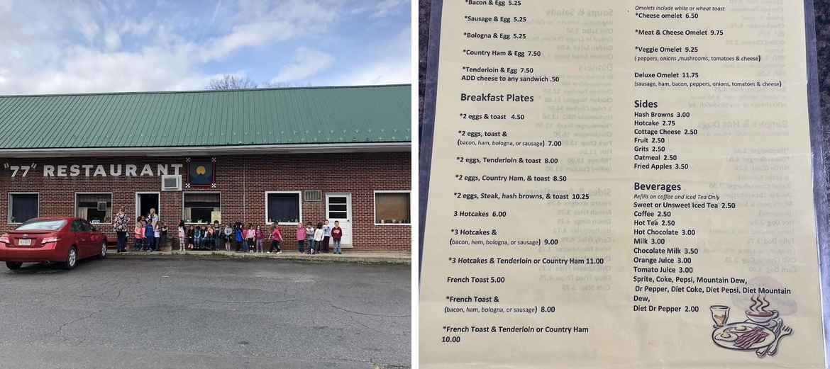 Seventy-Seven Restaurant Menu